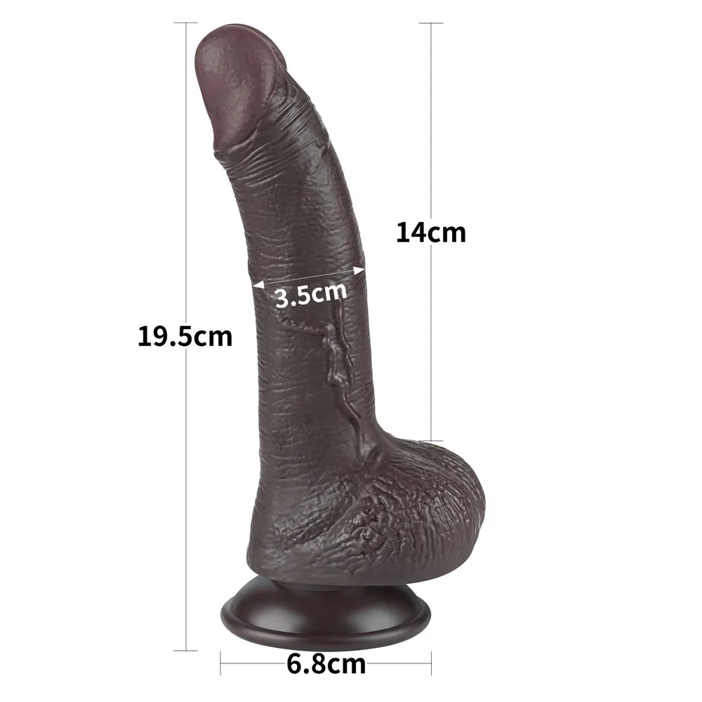 Фаллоимитатор Sliding-Skin Dual Layer Dong 7.5'', 19.5 см (черный)
