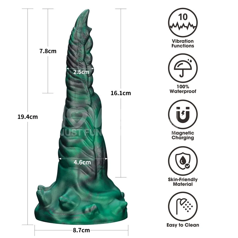 Lovetoy Double-Claw Savage Charm - Wibrator, Zielony, 19.4 cm