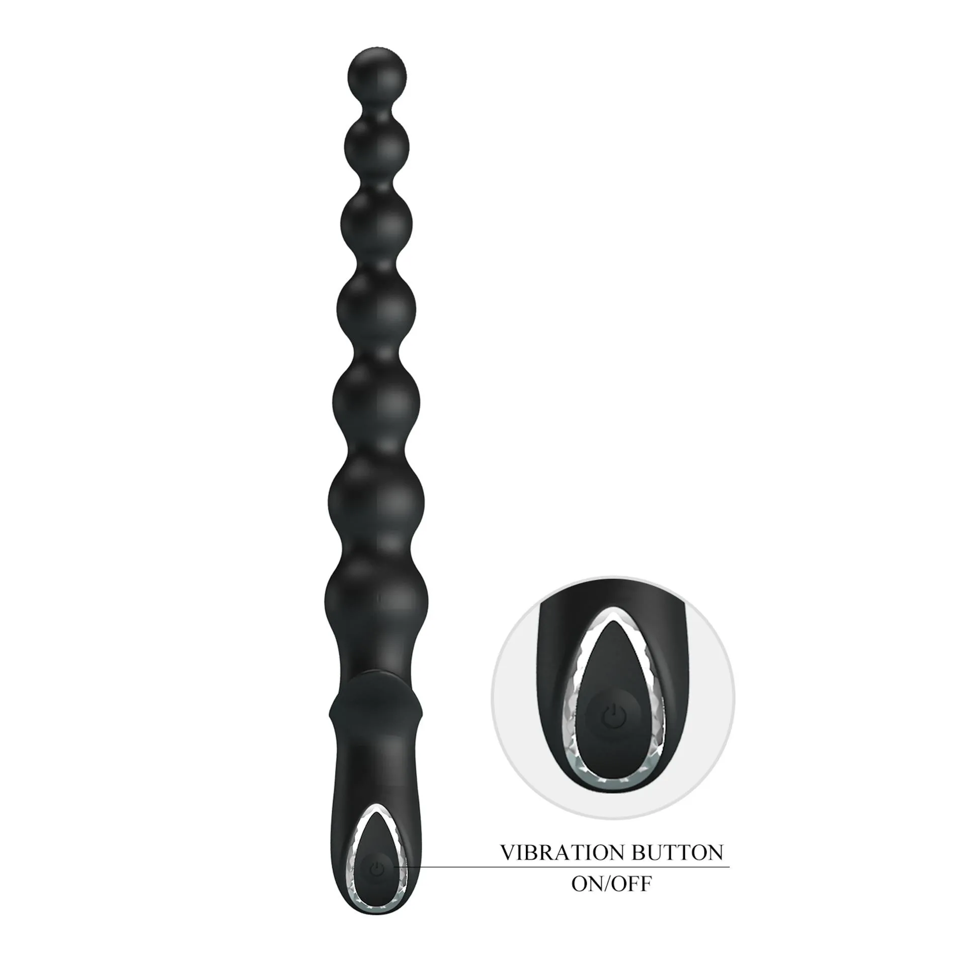 Pretty Love Dedron - Wibrator analny, Czarny, 26 cm