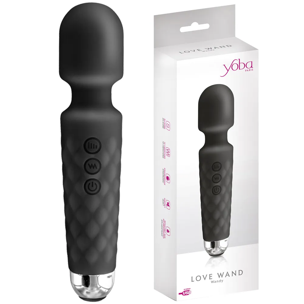 YOBA Love Wand - Wibromasażer, Czarny, 20 cm