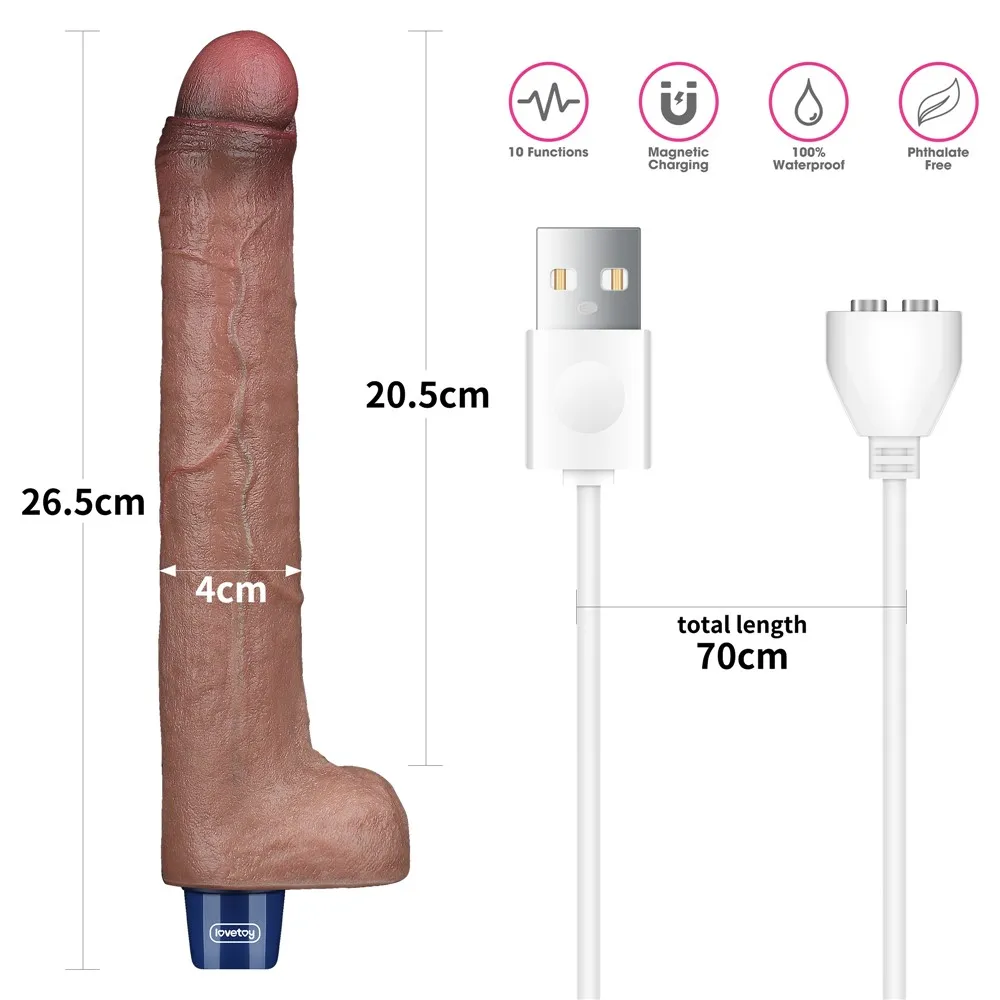 Lovetoy Real Softee 10.5 - Wibrator, Brązowy, 26, 5 cm