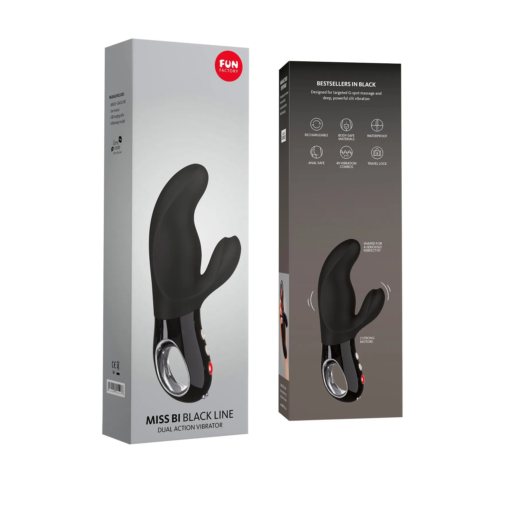 Fun Factory Miss Bi - Wibrator, Czarny, 17 cm
