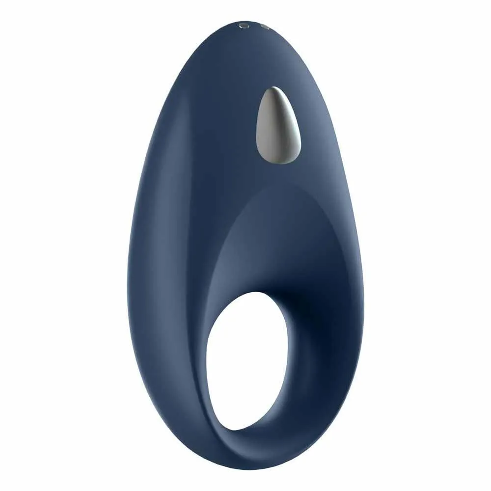 Satisfyer Mighty One - Wibrujący pierścień erekcyjny, Niebieski, 9 cm