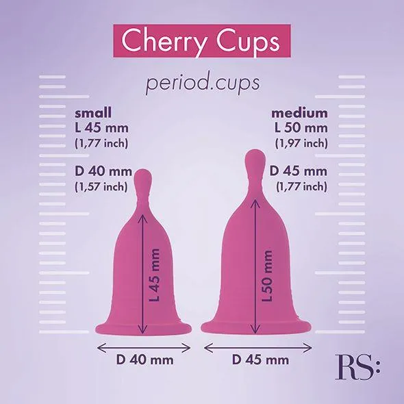 Rianne S Cherry Cup - Kubeczek menstruacyjny, Różowy, 5 cm, S/M, 49 ml