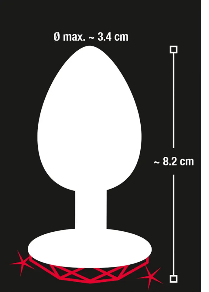 You2Toys Diamond Anal Plug Medium - Korek analny z kryształkiem, Srebro, 8, 2 cm