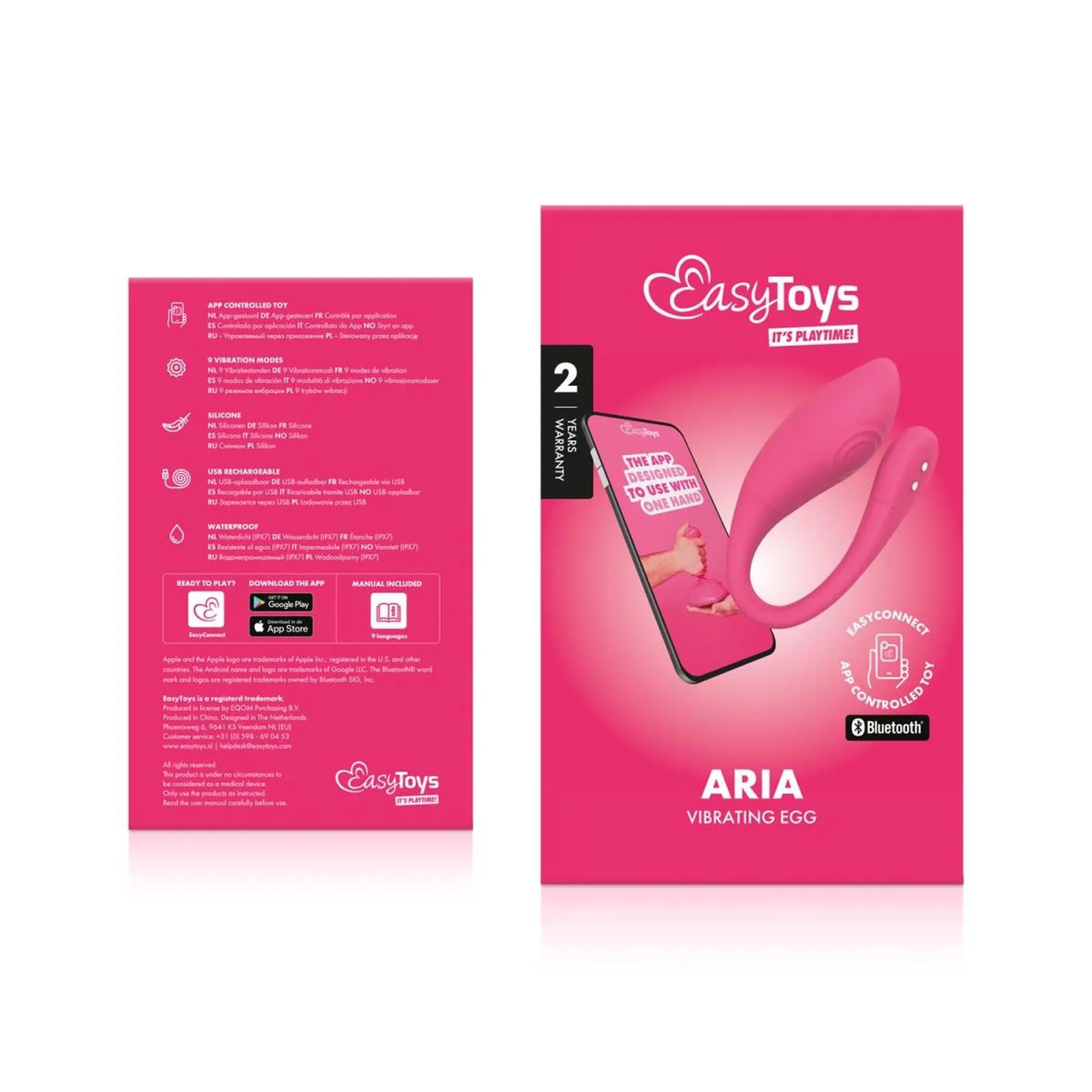 Віброяйце EasyConnect Aria, 18 см (рожевий)