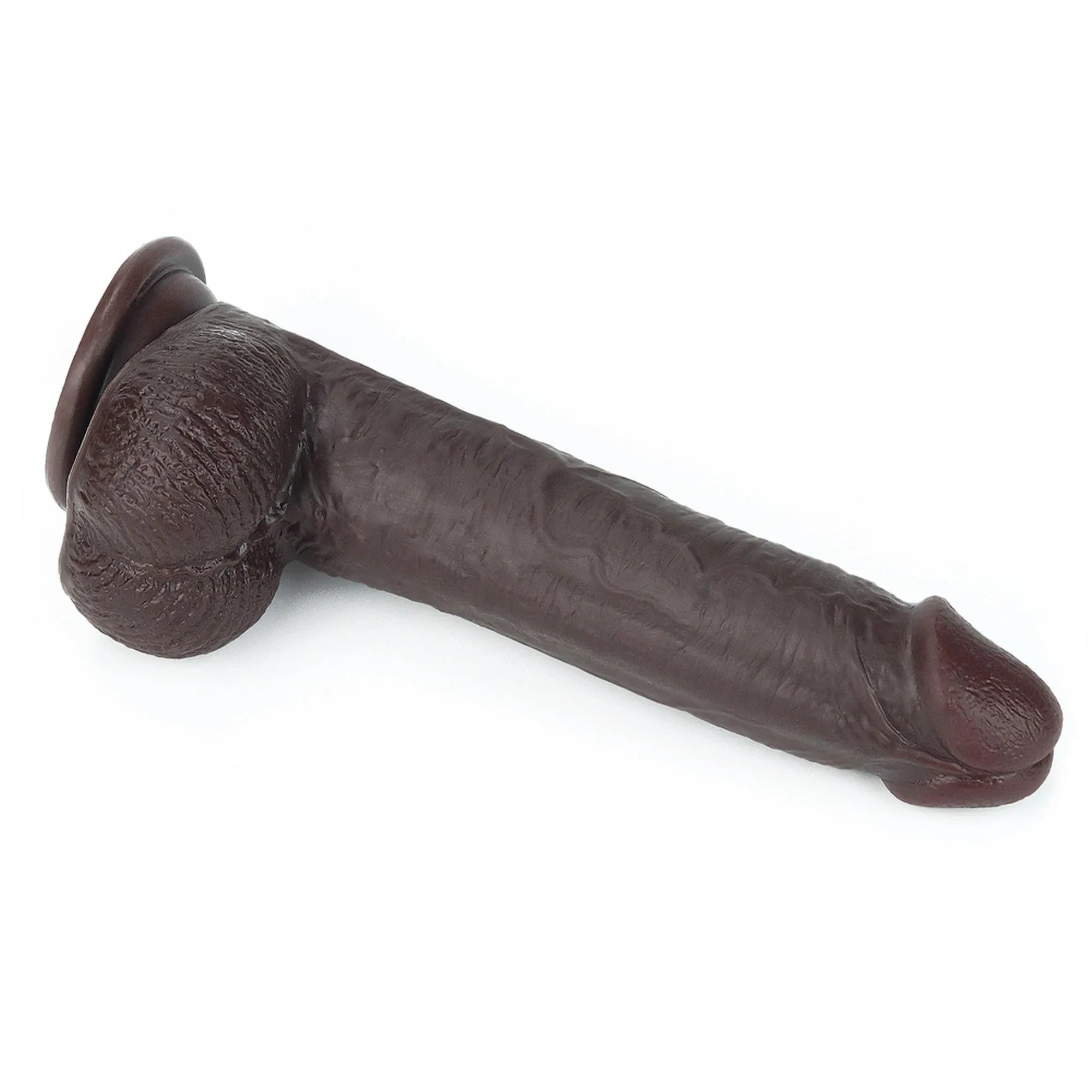 Фалоімітатор LoveToy Sliding Skin з подвійного матеріалу, 23 см (коричневий)