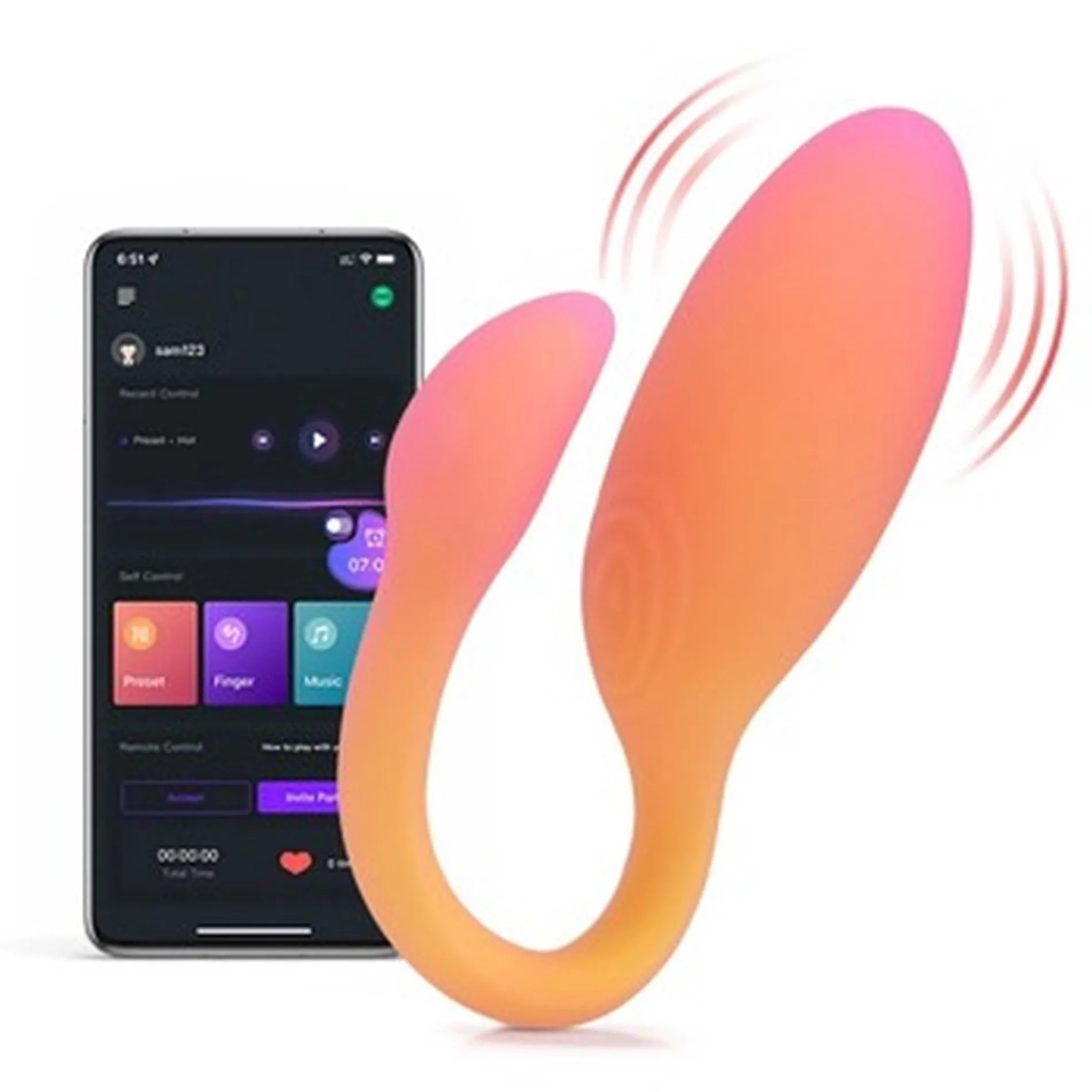 Magic Motion Flamingo Max - Wibrujące jajko, Pomarańczowy, 11 cm