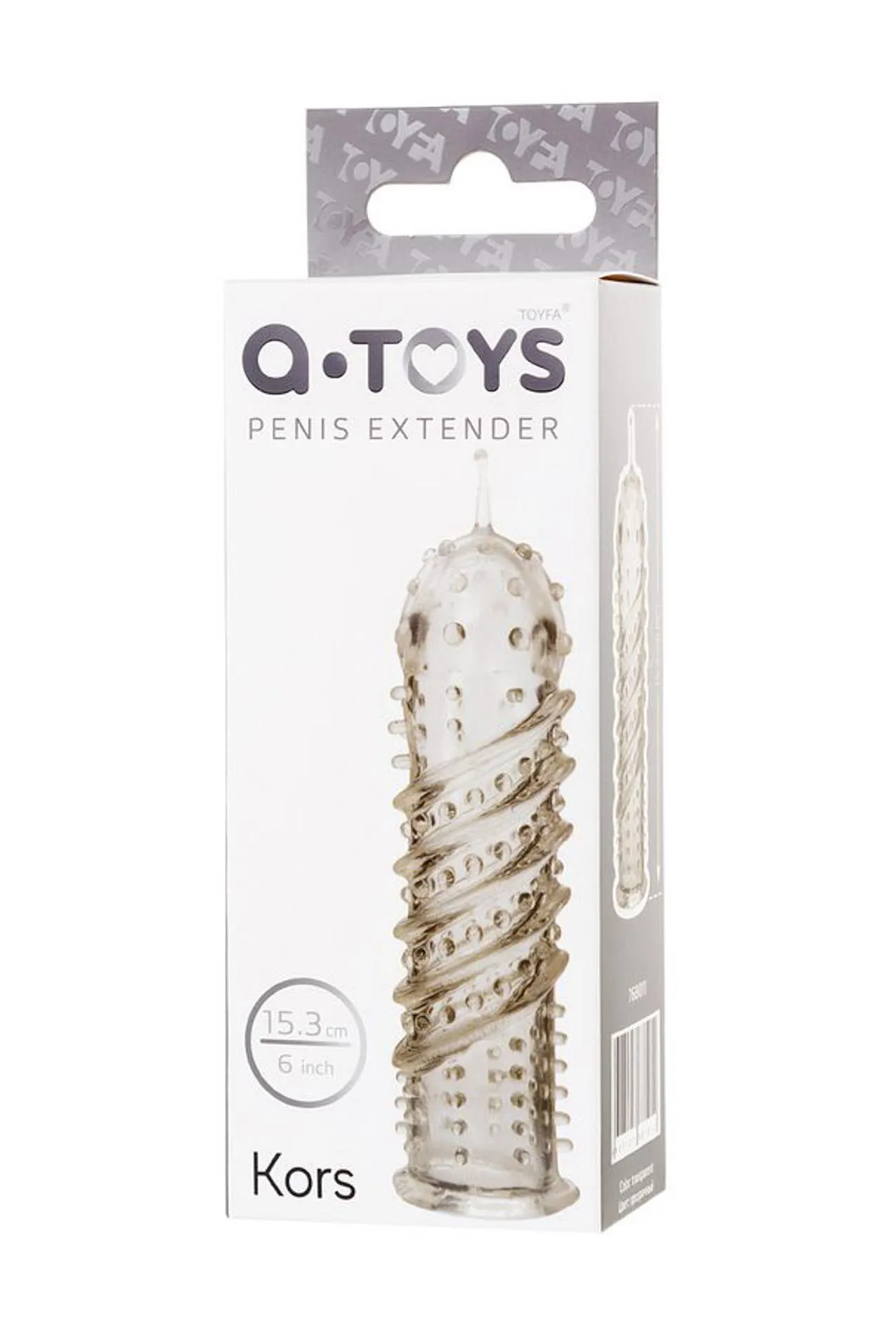 Насадка на пенис A-Toys, 15,3 см (прозрачный)