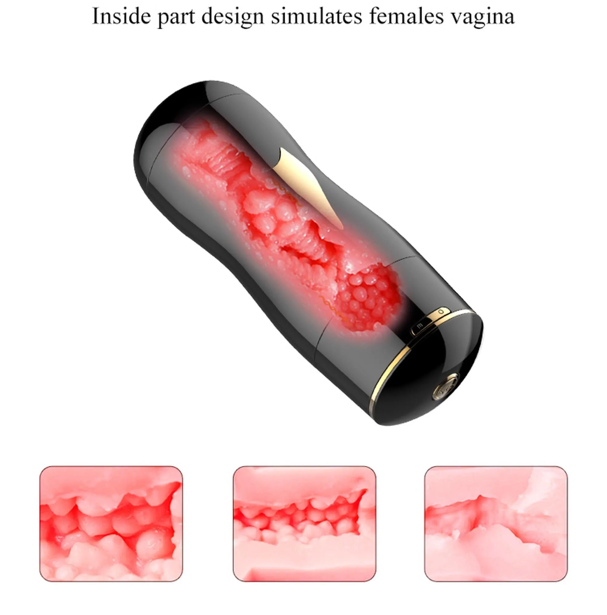 B - Series Fox Fox - Masturbator automatyczny, Czarny, 24.8 cm