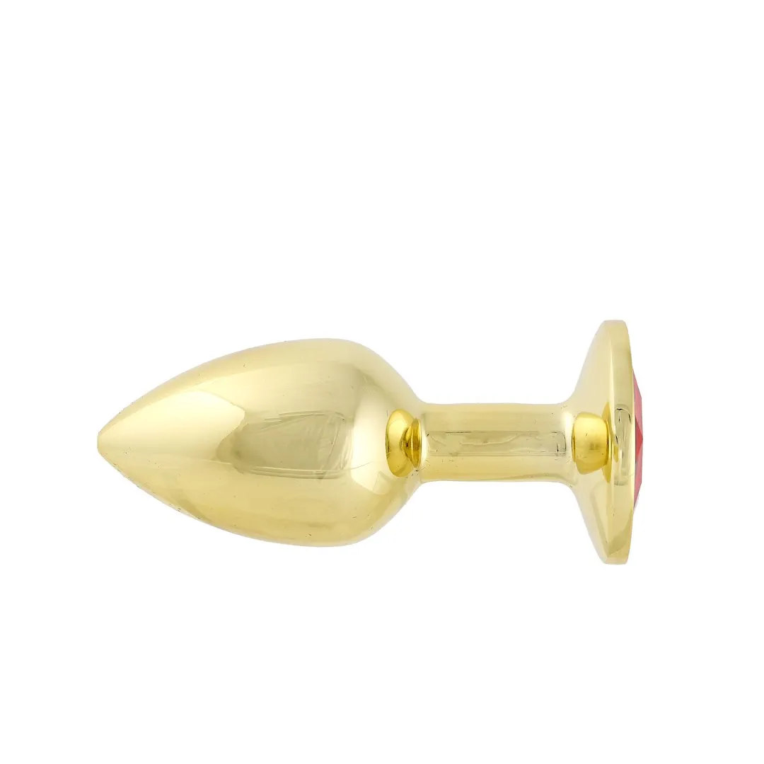 Анальная пробка с кристаллом Simply Pleasure S, 7 см (красный)