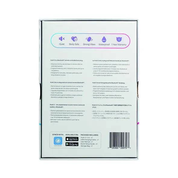 Анальная пробка Lovense Hush 2 XS, 12 см (черный)
