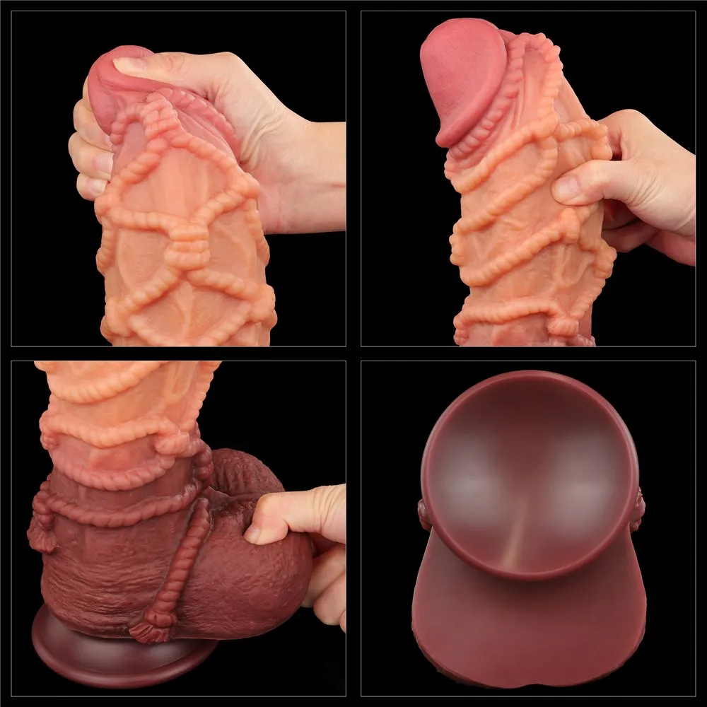 Фаллоимитатор Dual-Layered Silicone Nature Cock 10.5'', 27 см (коричневый)