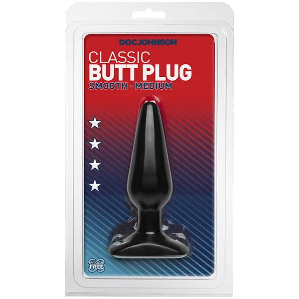 Анальная пробка Classic Butt Plug Medium, 13,2 см (черный)