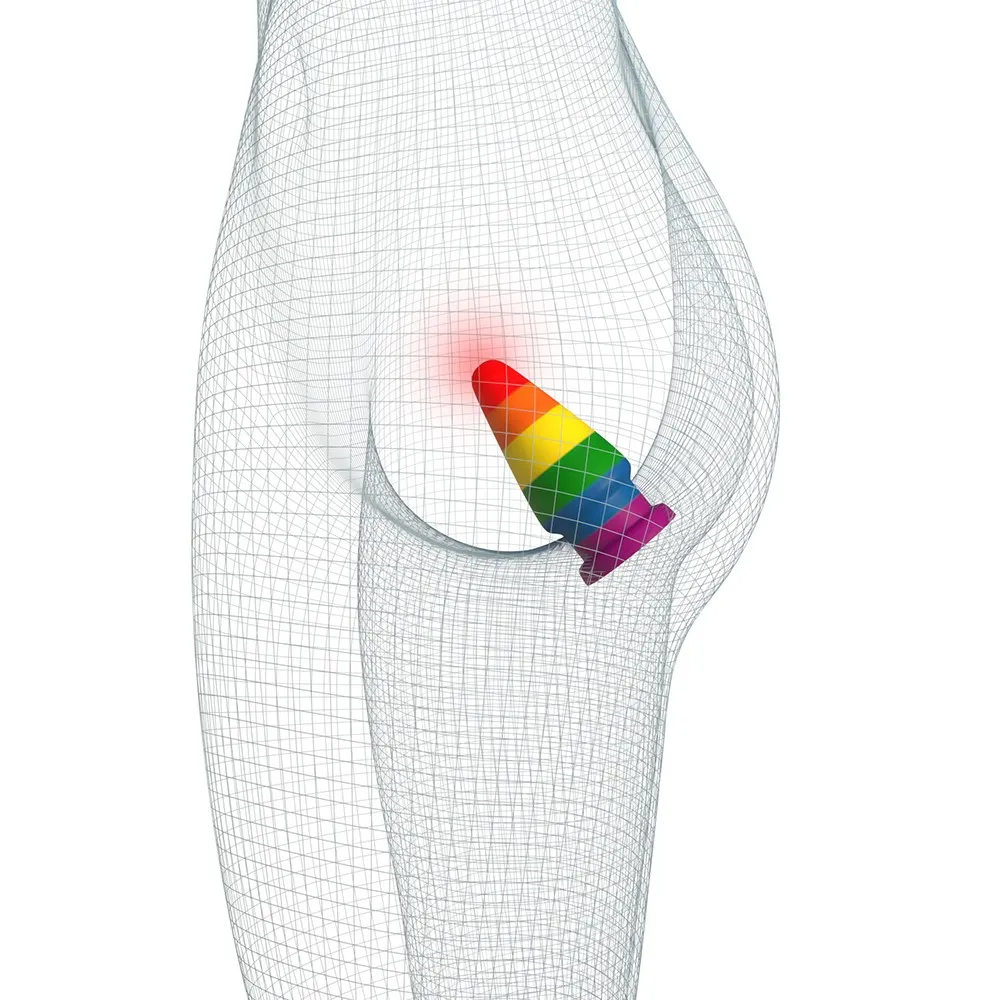 Lovetoy Prider 6 - Korek analny, Tęcza, 15 cm