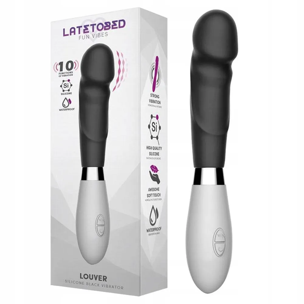 Вибратор Latetobed Louver, 20,3 см (черно-белый)