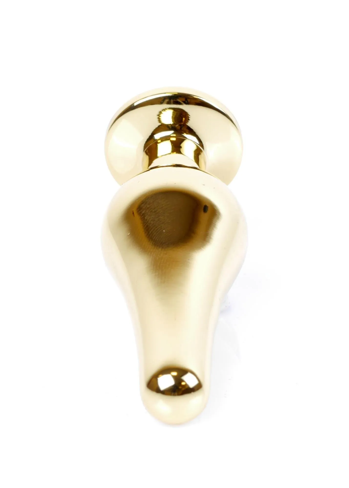 Металлическая анальная пробка с кристаллом Boss Jewellery Gold Butt Plug Light, 9,5 см (голубой)