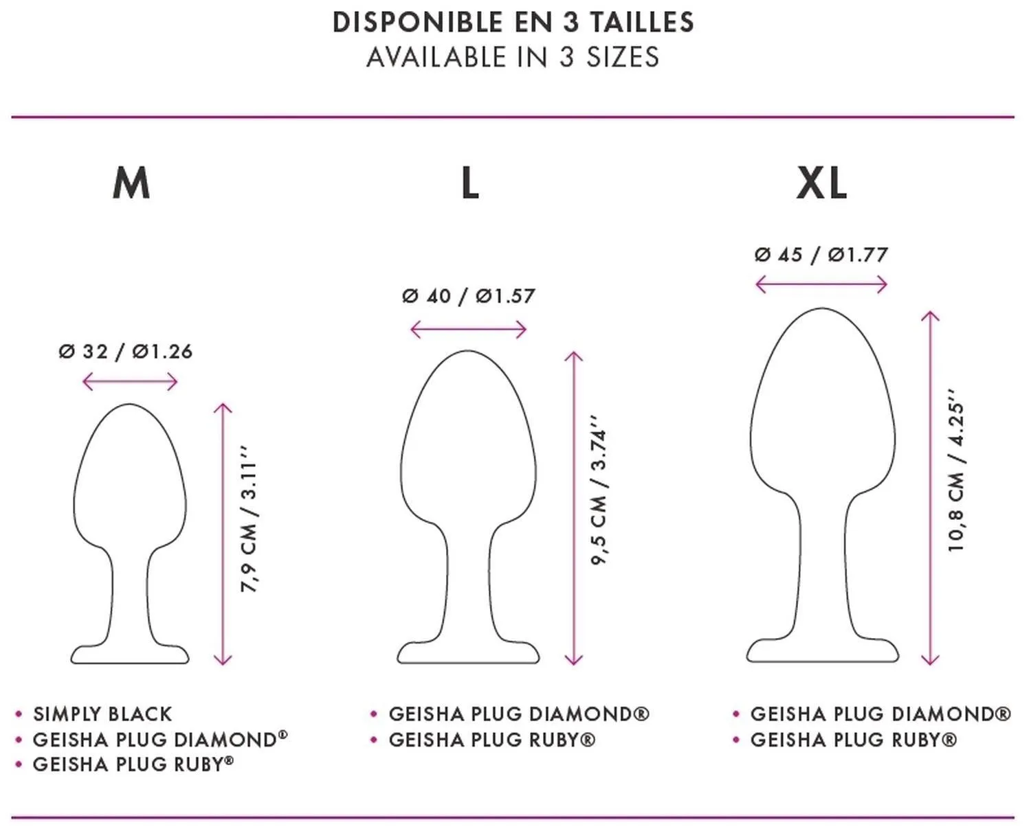 Анальна пробка Dorcel Geisha Plug Diamond M, 8 см (чорний)