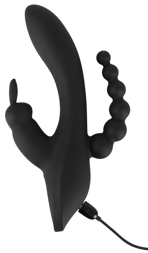 Sweet Smile Smile Triple G-Spot - Wibrator, Czarny, 20, 8 cm