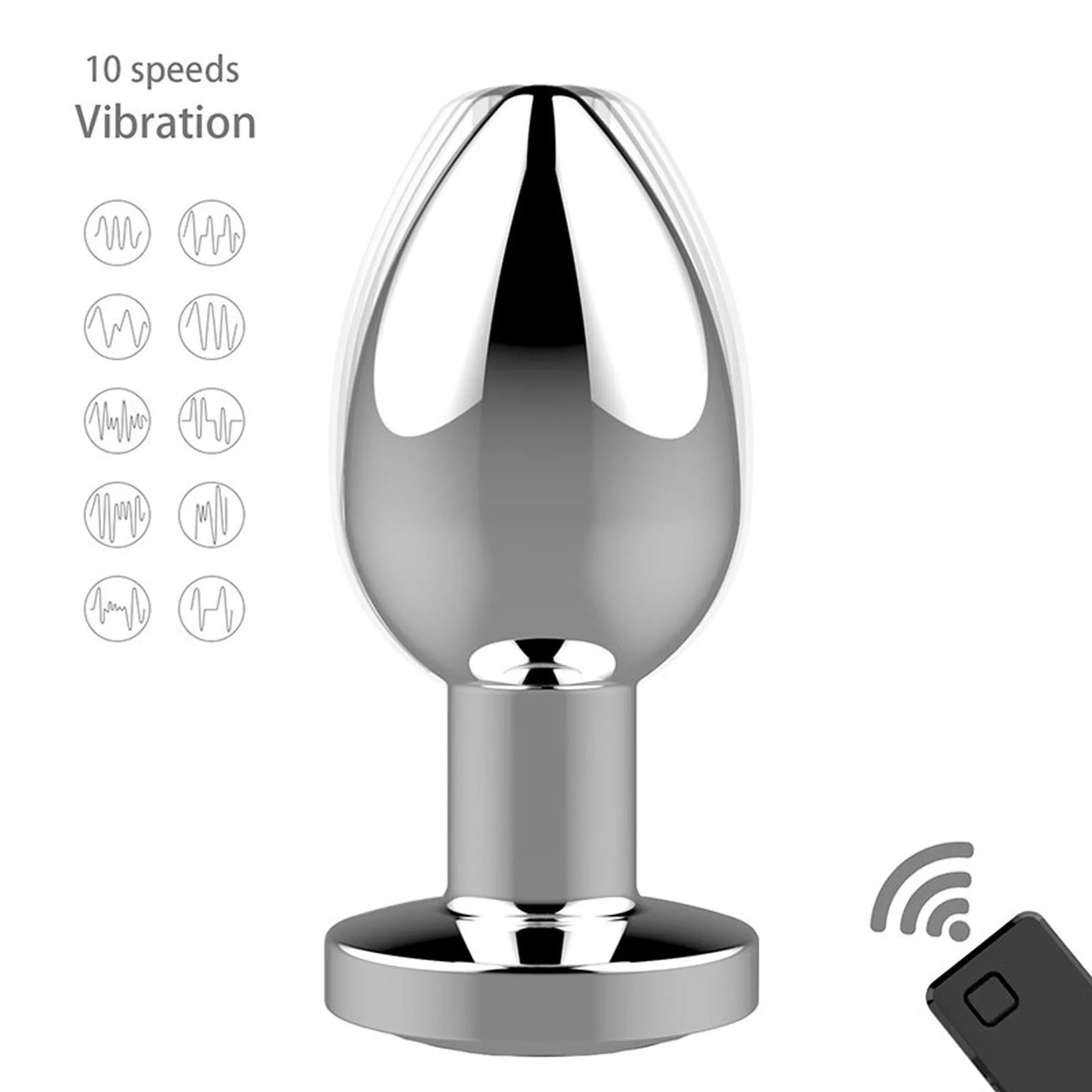 Анальна пробка B - Series Magic Rechargeable Butt Plug, 8.4 см (сріблястий)