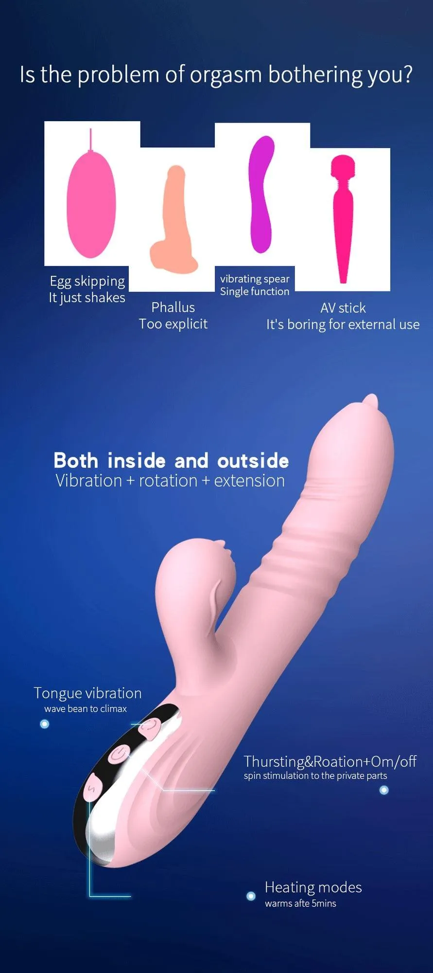 B - Series Lyla Fairy USB - Wibrator, Różowy, 25 cm