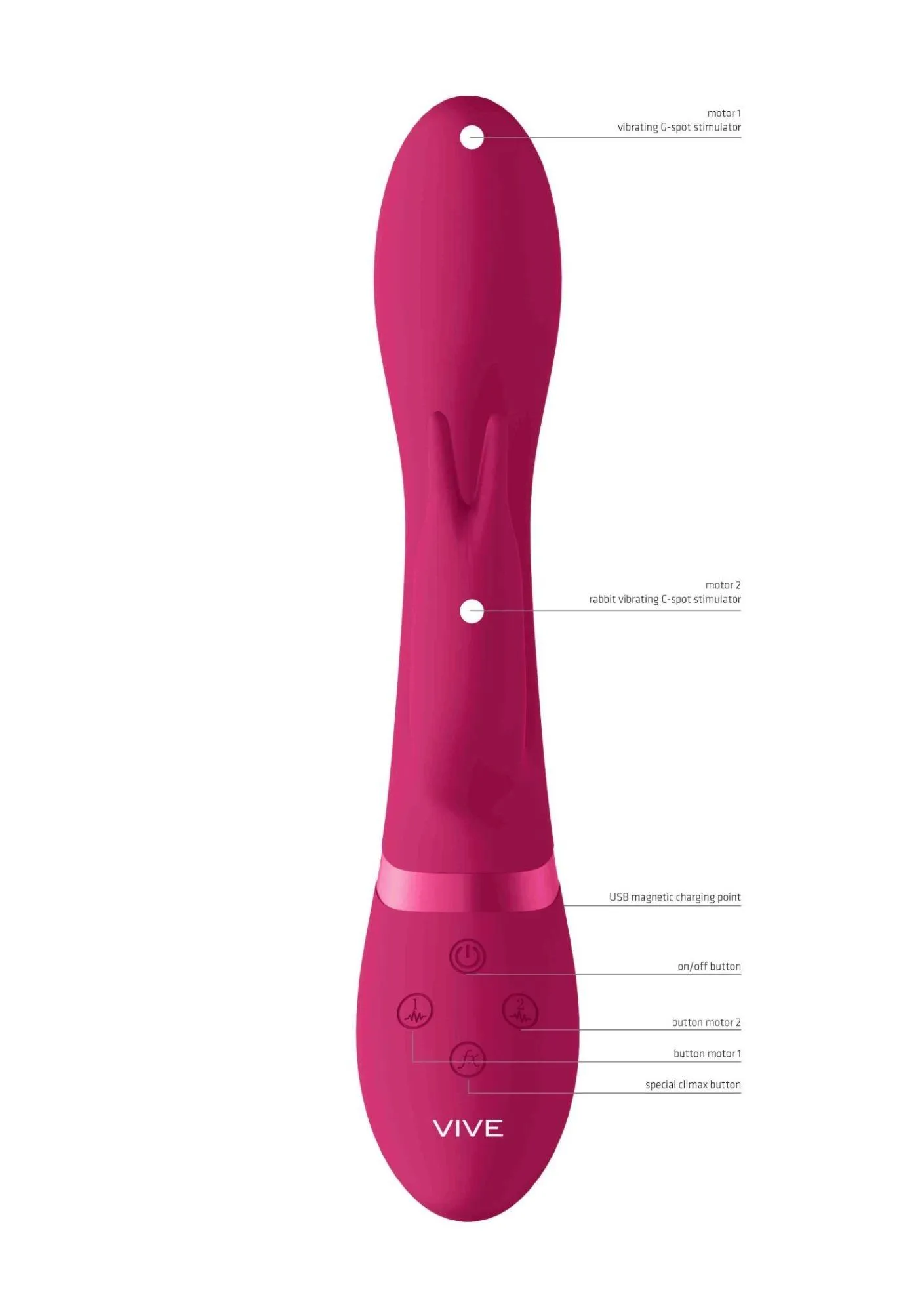 Vive Zosia - Wibrator królik, Różowy, 21.3 cm