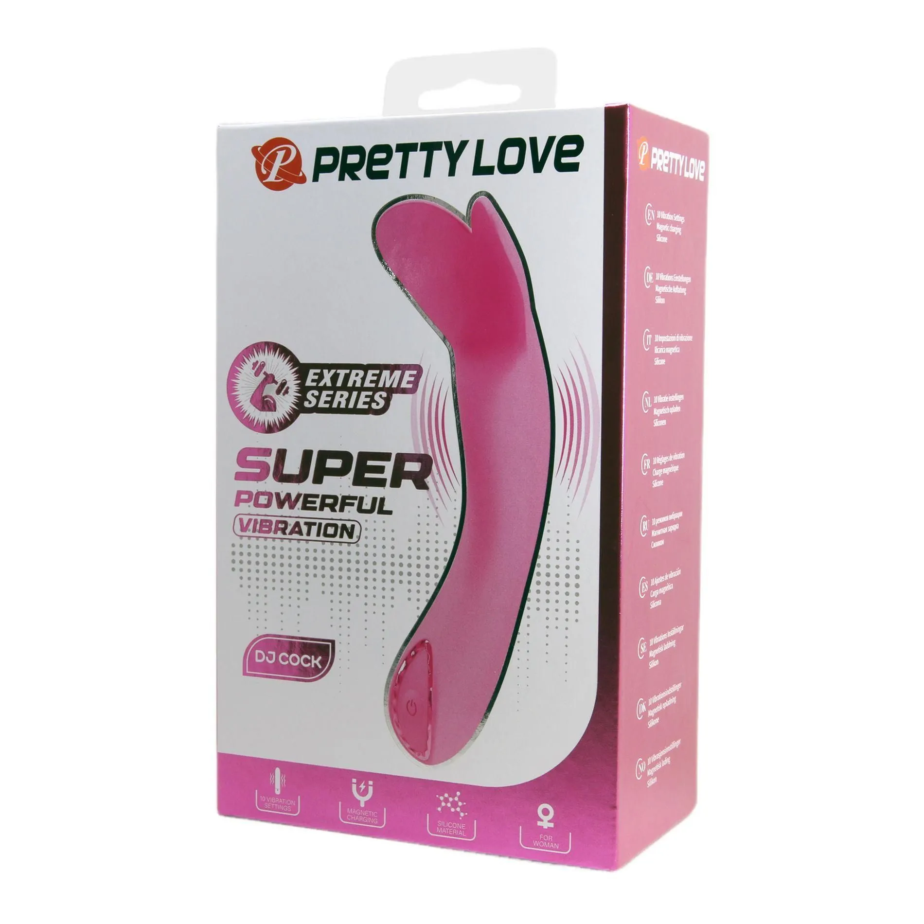 Pretty Love DJ Cock Super Powerful - Wibrator, Różowy, 13.9 cm