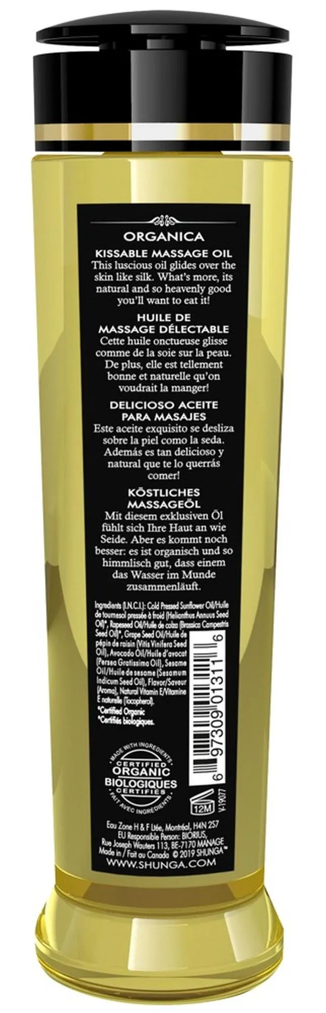 Массажное масло Shunga Organica Exotic зеленый чай, 240 мл