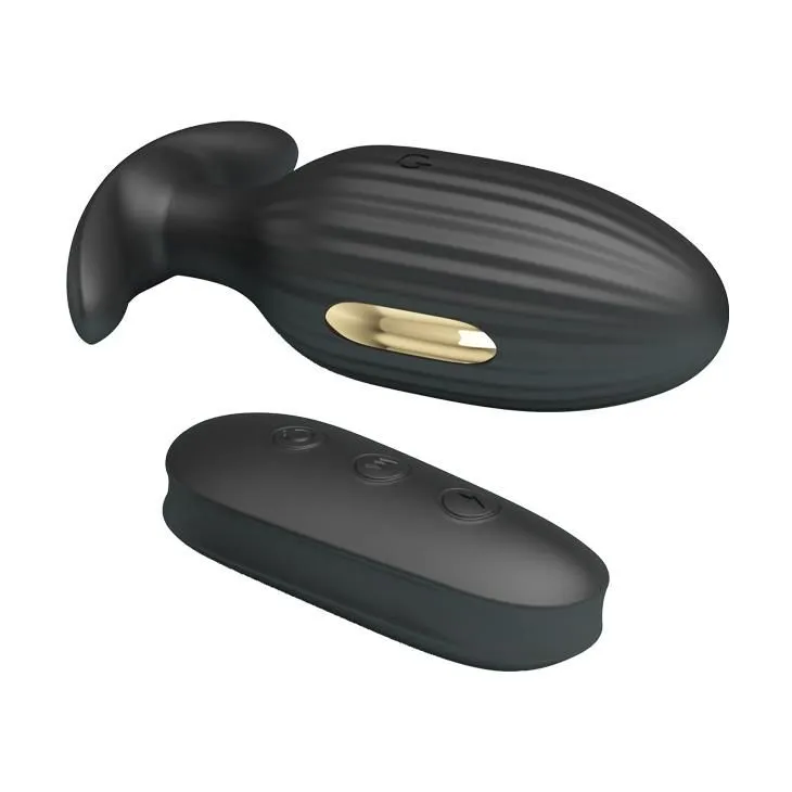 Анальна пробка Pretty Love Electric Shock Massager, 9,2 см (чорний)