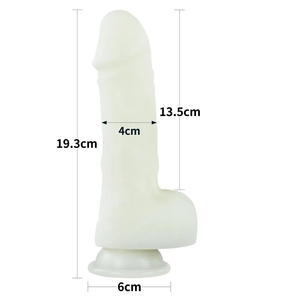 Неоновый фаллоимитатор LoveToy Lumino Play, 19,3 см (синий)