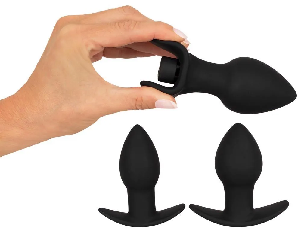 Black Velvets Vibrating Butt plugs in 3 s -, Czarny, 9.7 cm