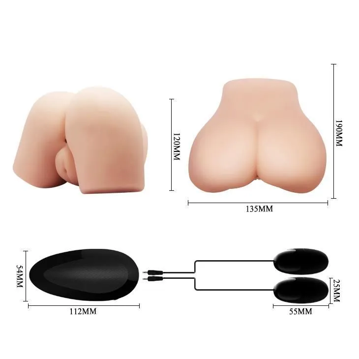 Crazy Bull Vagina and Anal - Realistyczny masturbator, W kolorze cielistym, 19 cm