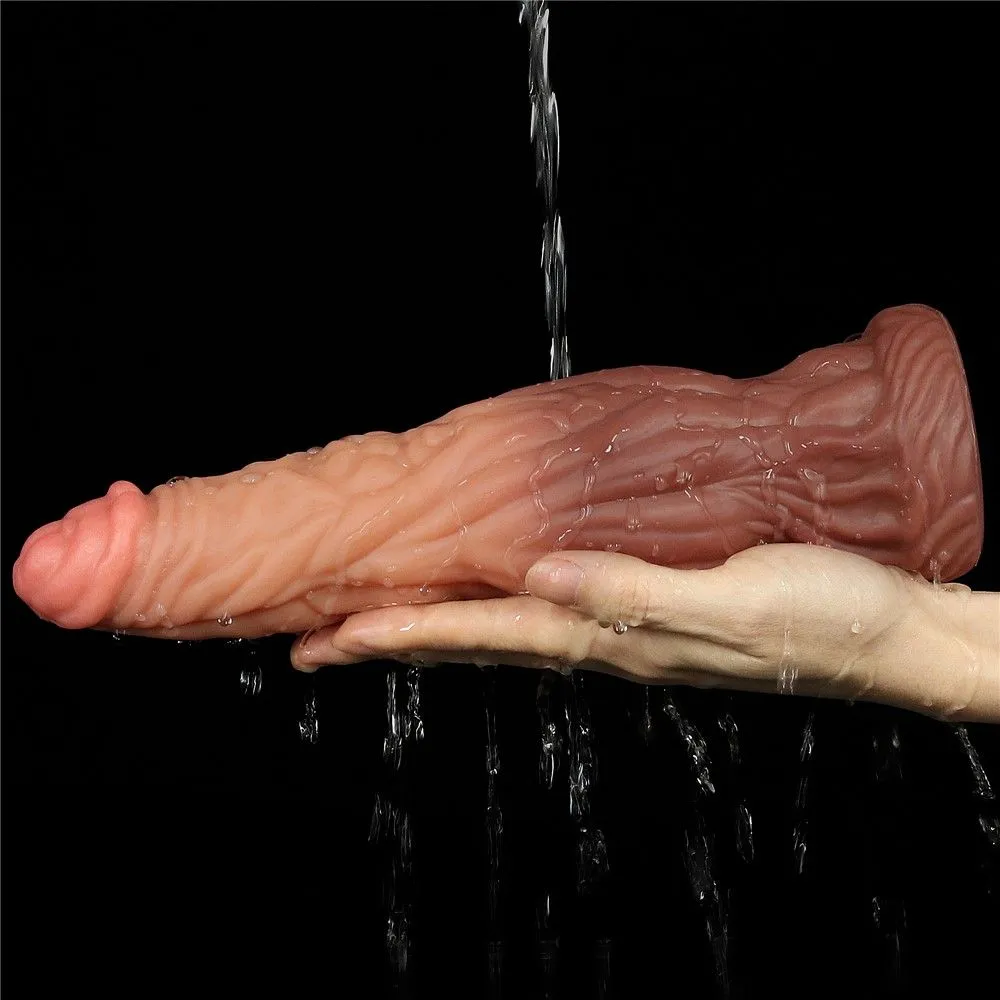 Фалоімітатор Dual-Layered Silicone 9.5" Nature Cock, 24.5 см (коричневий)