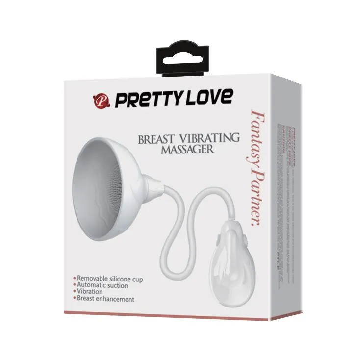Pretty Love Breast Vibrating Massager - Pompka do piersi, Biały, 7 cm