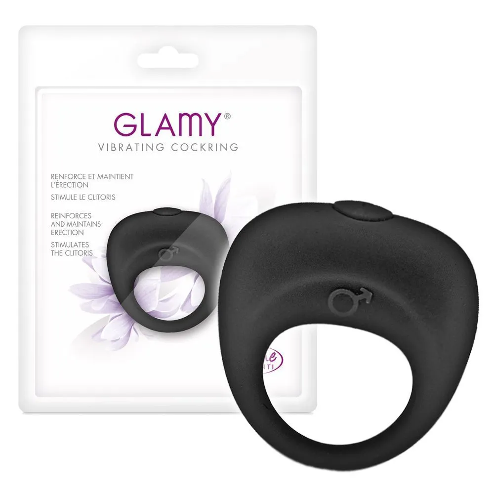 Віброкільце Glamy Vibrating Cockring, 5 см (чорний)