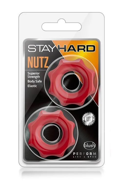 Набір ерекційних кілець Blush Stay Hard Nutz, 2 шт (червоний)