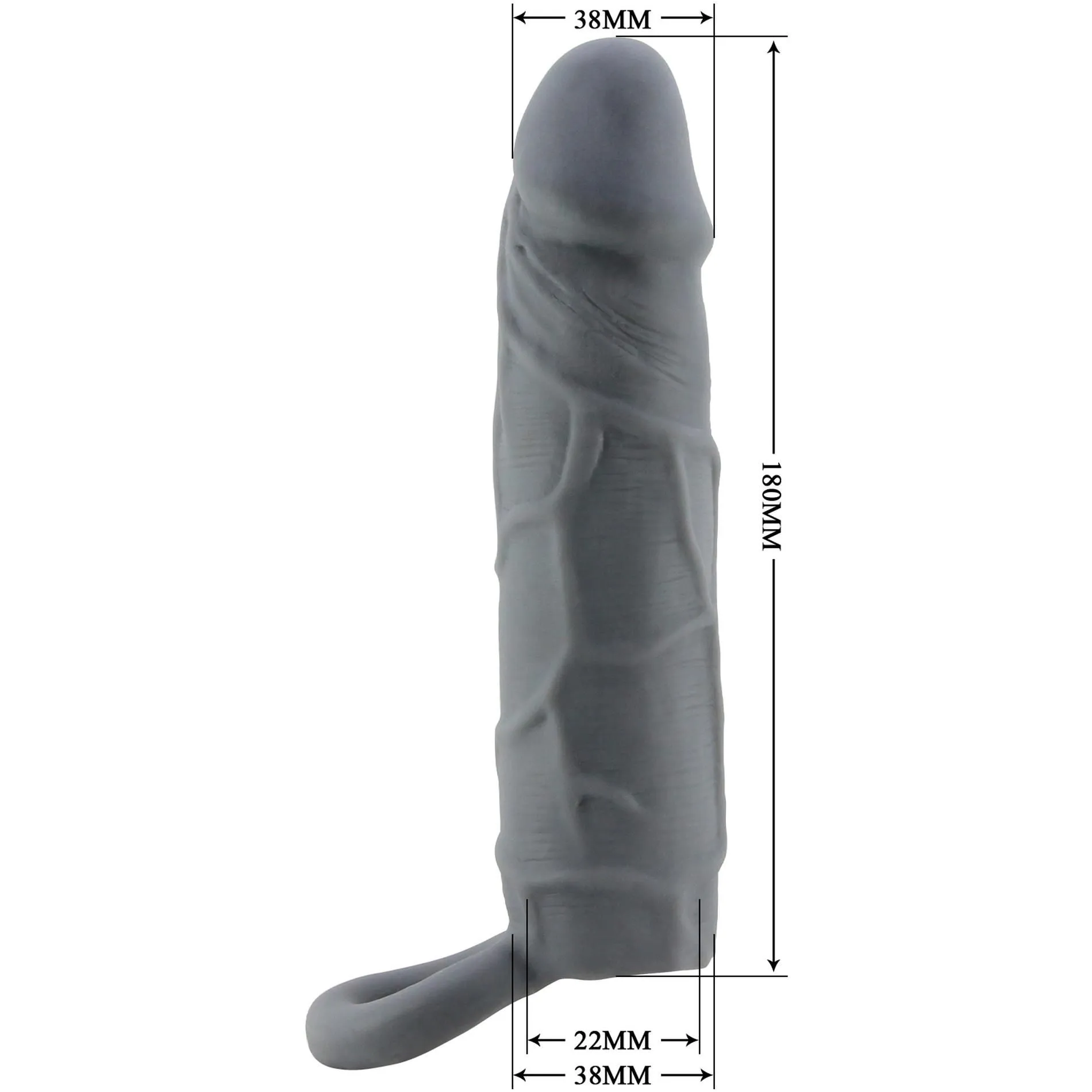 Насадка на пеніс Pretty Love Penis Sleeve, 18 см (чорний)