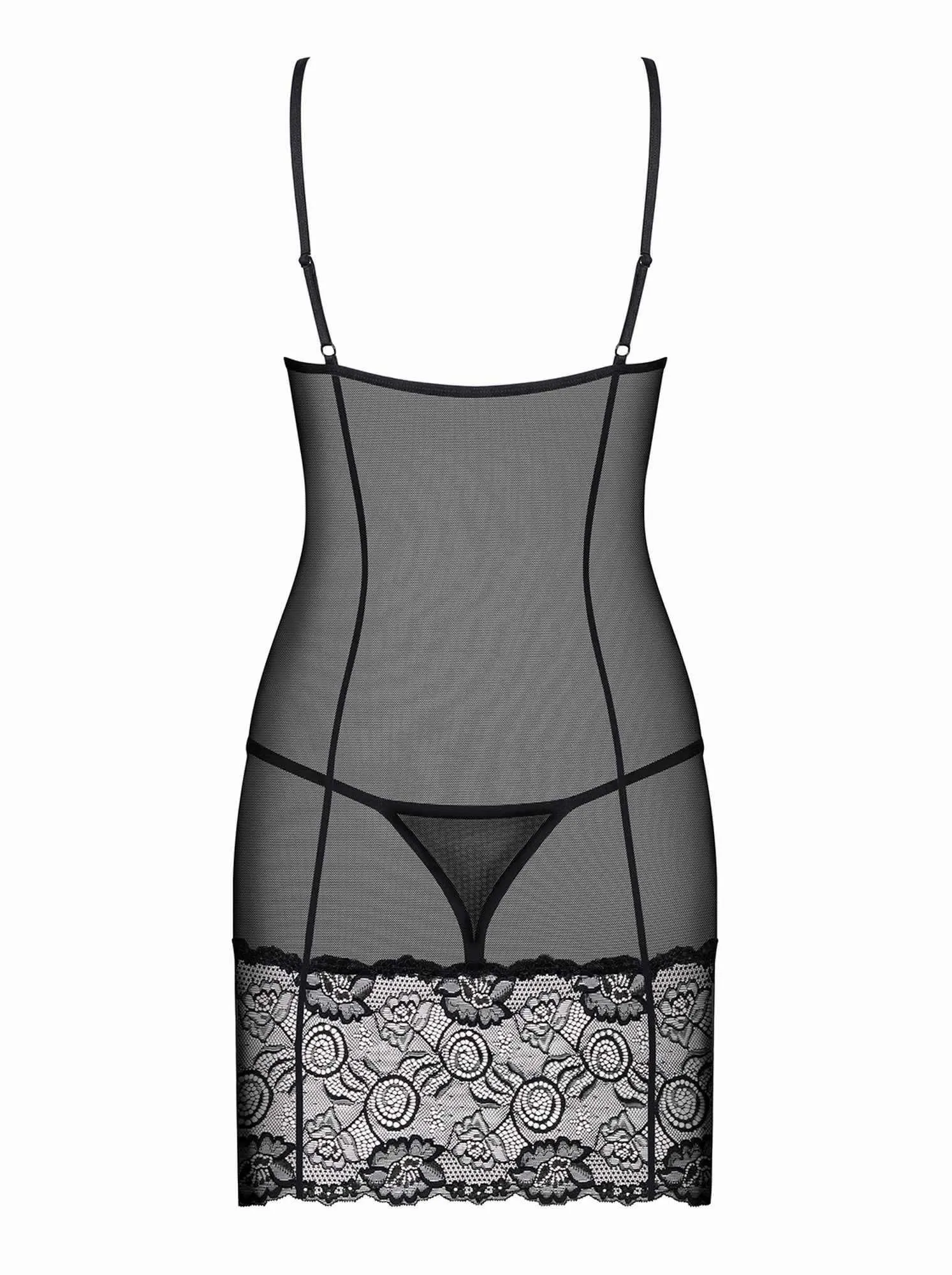Комплект білизни Obsessive Alluria, L/XL (чорний)