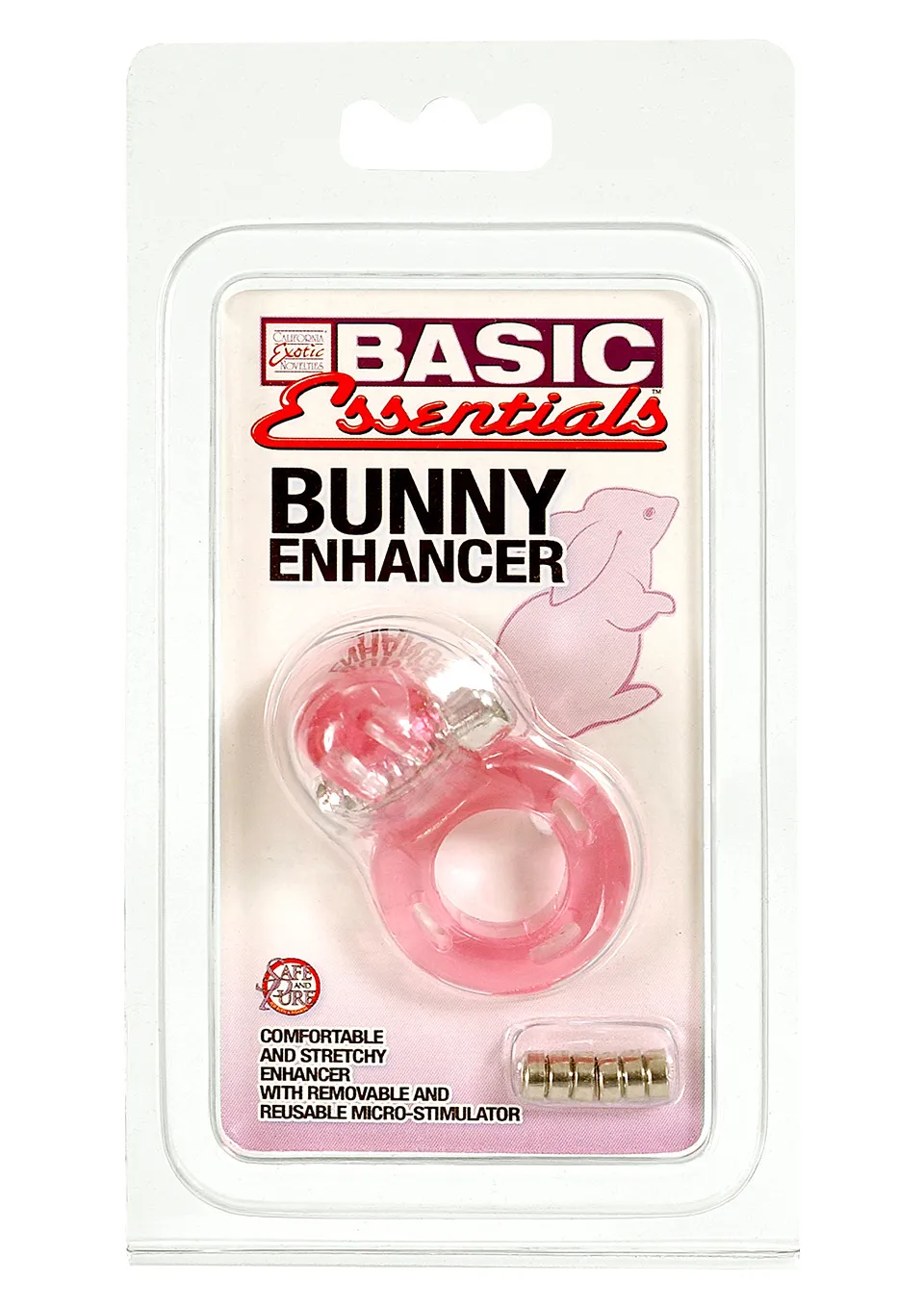 CalExotics Bunny Enhancer - Wibrujący pierścień erekcyjny, Różowy, 6 cm