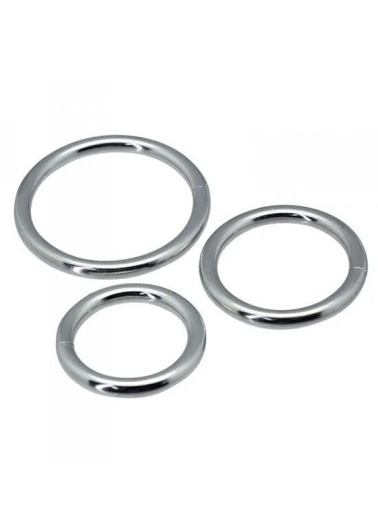 Эрекционное кольцо Timeless metal rings, 3 шт (серебристый)