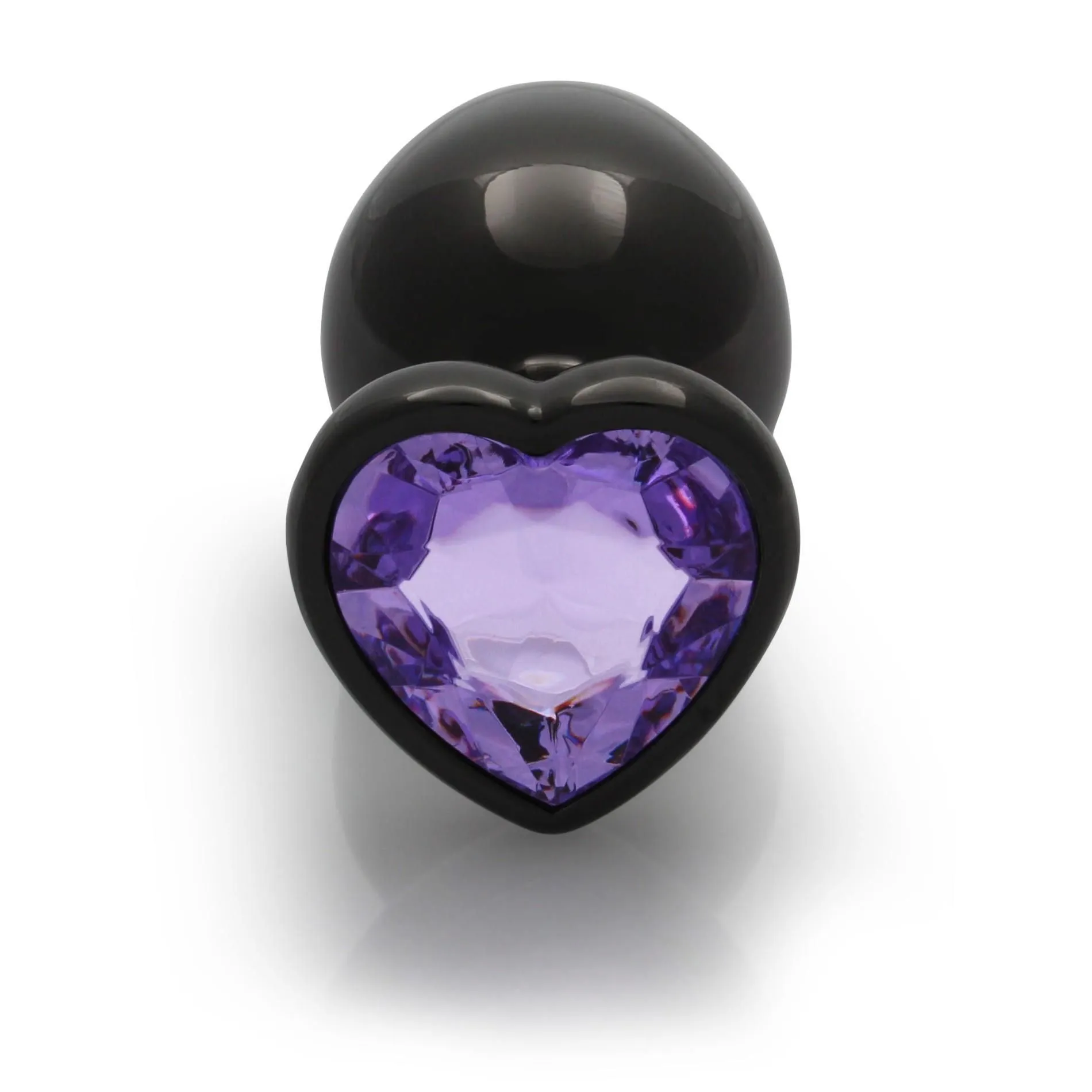 Ouch! Heart Gem Butt Plug Small - Korek analny, Czarny, 6.9 cm, S