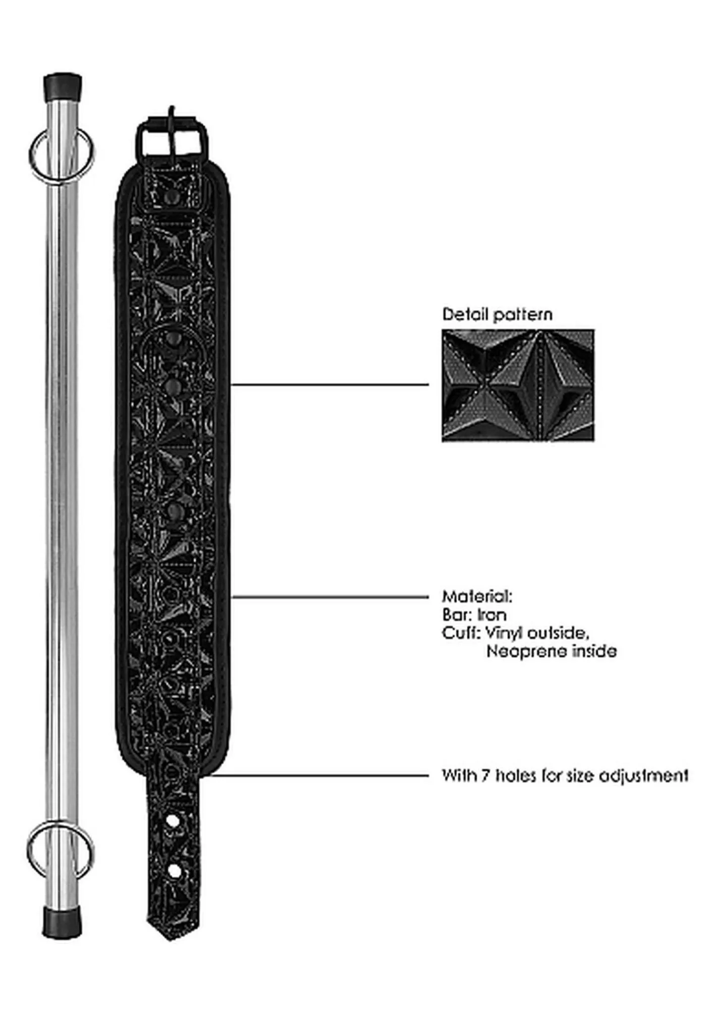 Ouch Luxury Spreader Bar -, Czarny, 40.3 cm