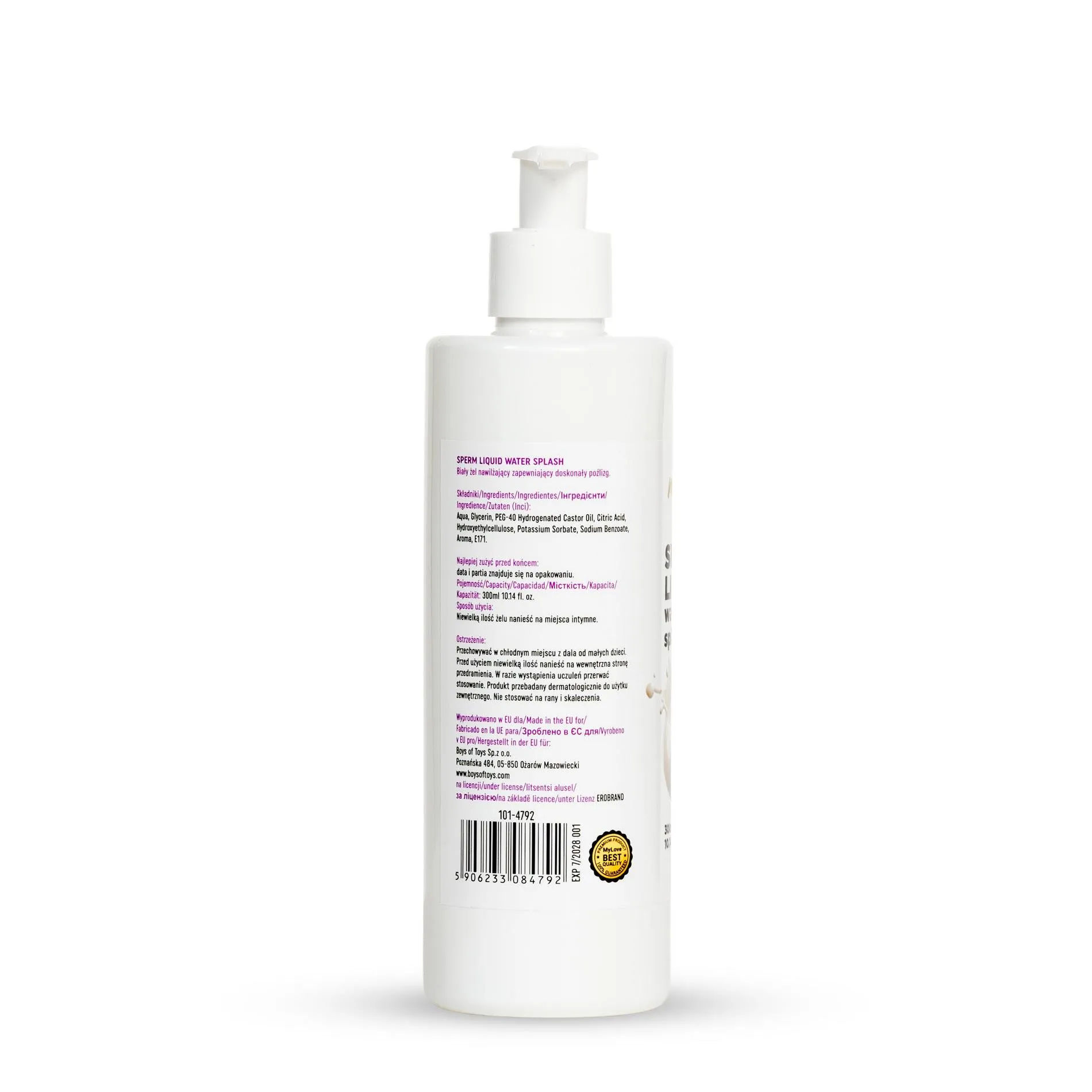 Лубрикант на водній основі MyLove Sperm Liquid Water Splash, 300 мл