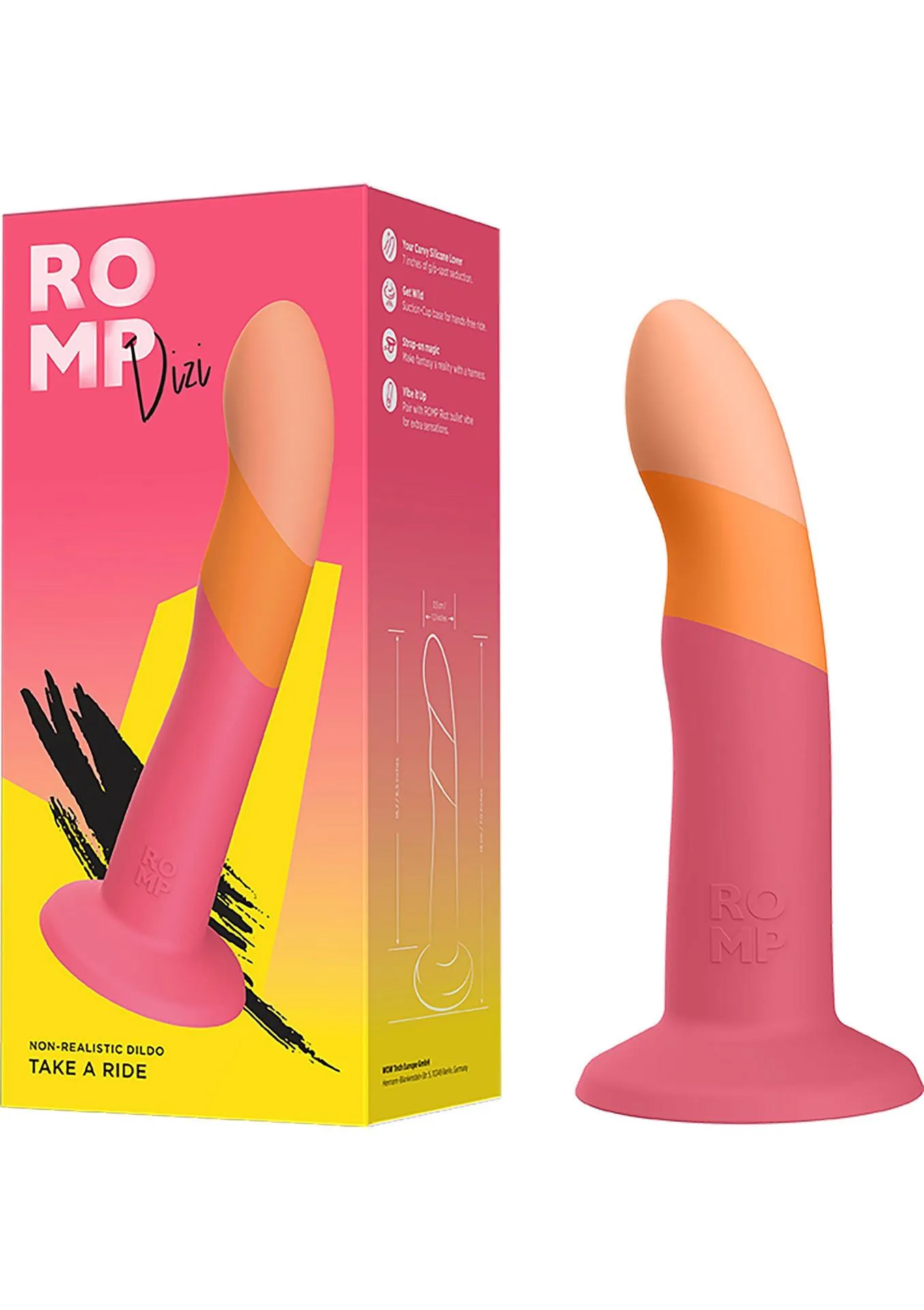 Фалоімітатор Romp Dizi, 18 см (помаранчевий)