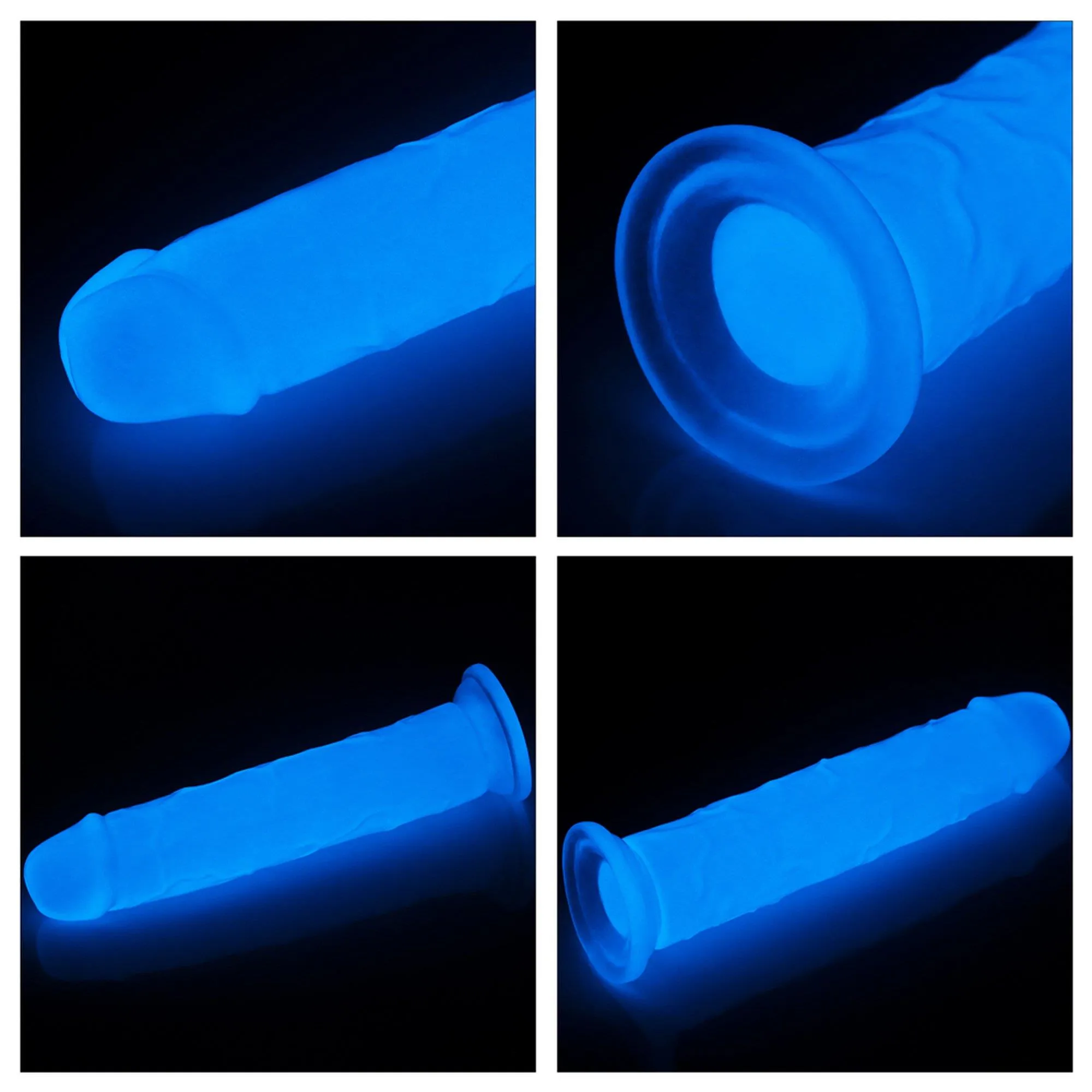 Lovetoy Lumino Play - Neonowe dildo, Niebieski, 21 cm