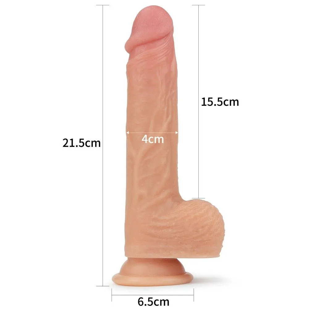 Lovetoy Nature Cock Rotating - Dildo, W kolorze cielistym, 21.5 cm