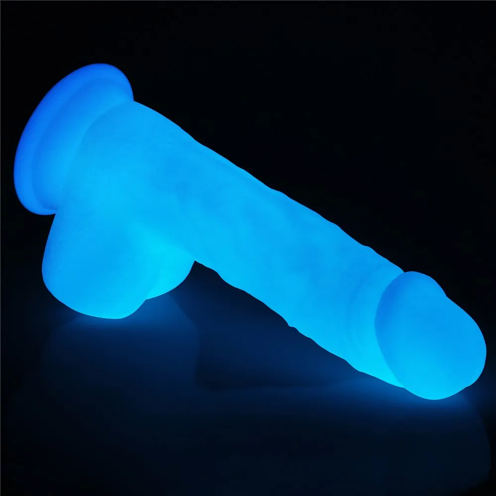 Lovetoy Lumino Play - Neonowe dildo, Niebieski, 20, 9 cm, 20, 9 cm