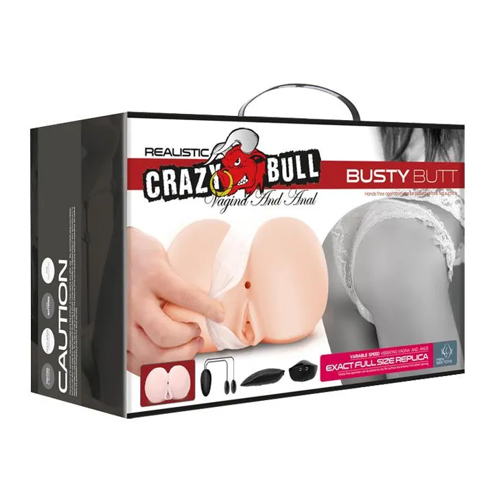Мастурбатор с вибрацией Crazy Bull Vagina And Anal Busty Butt (телесный)