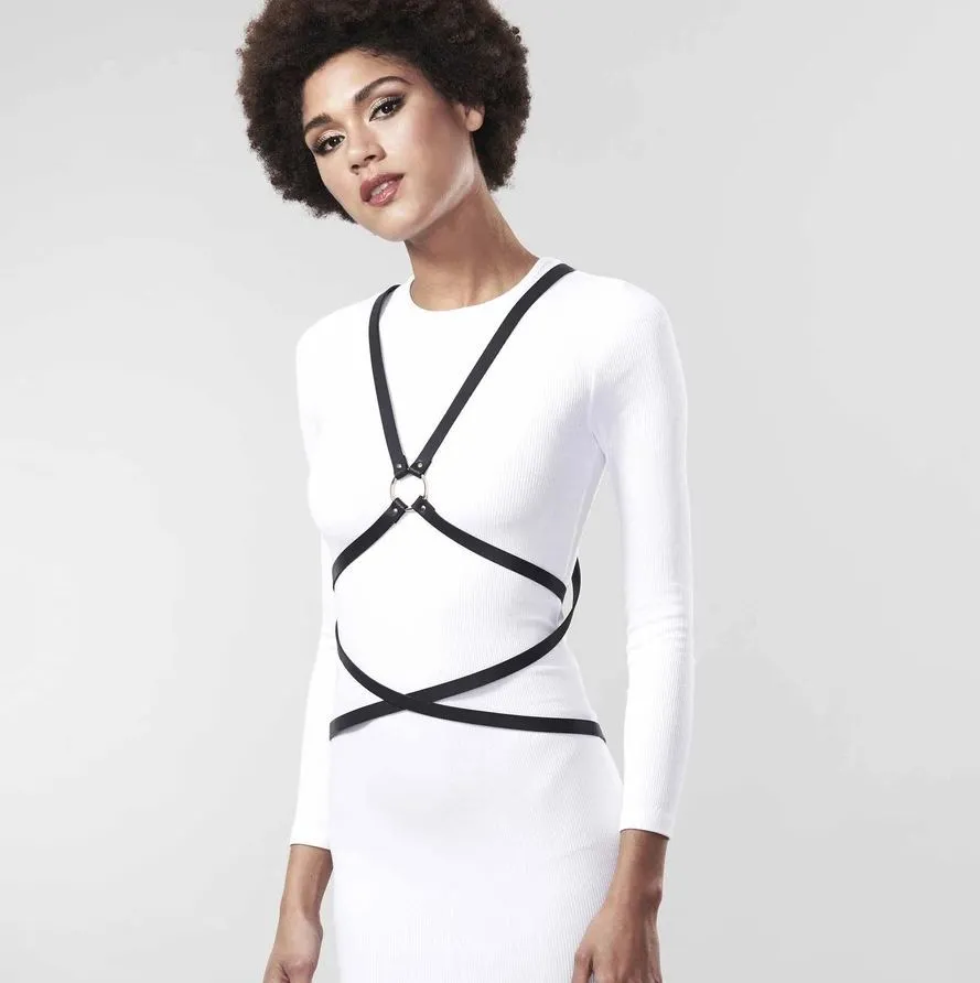 Bijoux Indiscrets Maze Multi-way Harness - Uprząż, Czarny