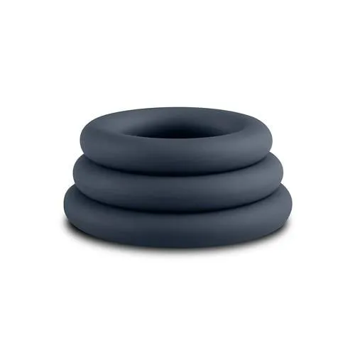Набір ерекційних кілець Boners 3-Piece Cock Ring Set, 3 шт (сірий)